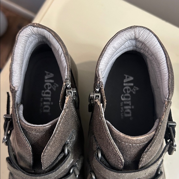 Alegria Metallic Gray Ankle Boots - Picture 6 of 15